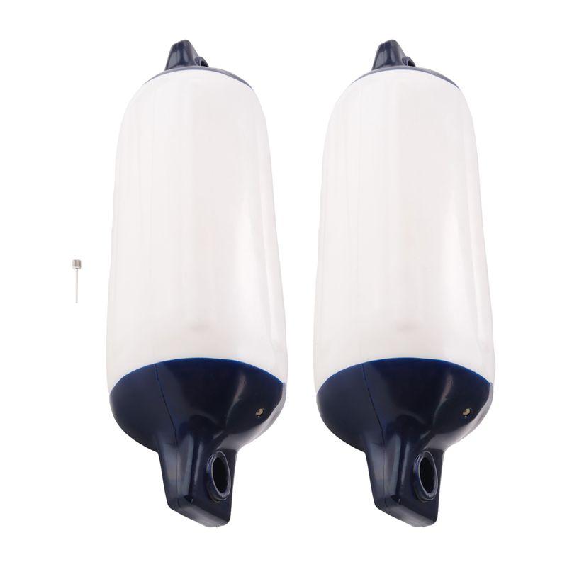 ABTU-2PCS Inflatable Boat Fender PVC Boat Anchor Fender Buoy Yacht Fenders UV Protection Ribbed Bumper Boat Accessories NONE