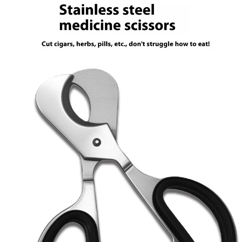 Stainless Steel Tablet Scissors Double Edged Blade For Precise Cutting Comfortable Handle Multipurpose Tool