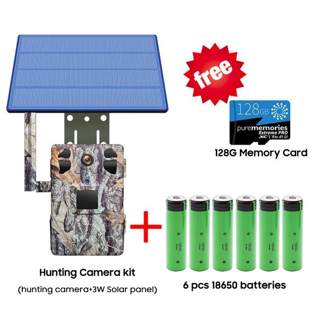 4MP 4G SIM Solar Hunting Trail PIR Motion Detection Large Capacity Battery Outdoor Night Vision Wildlife Camera