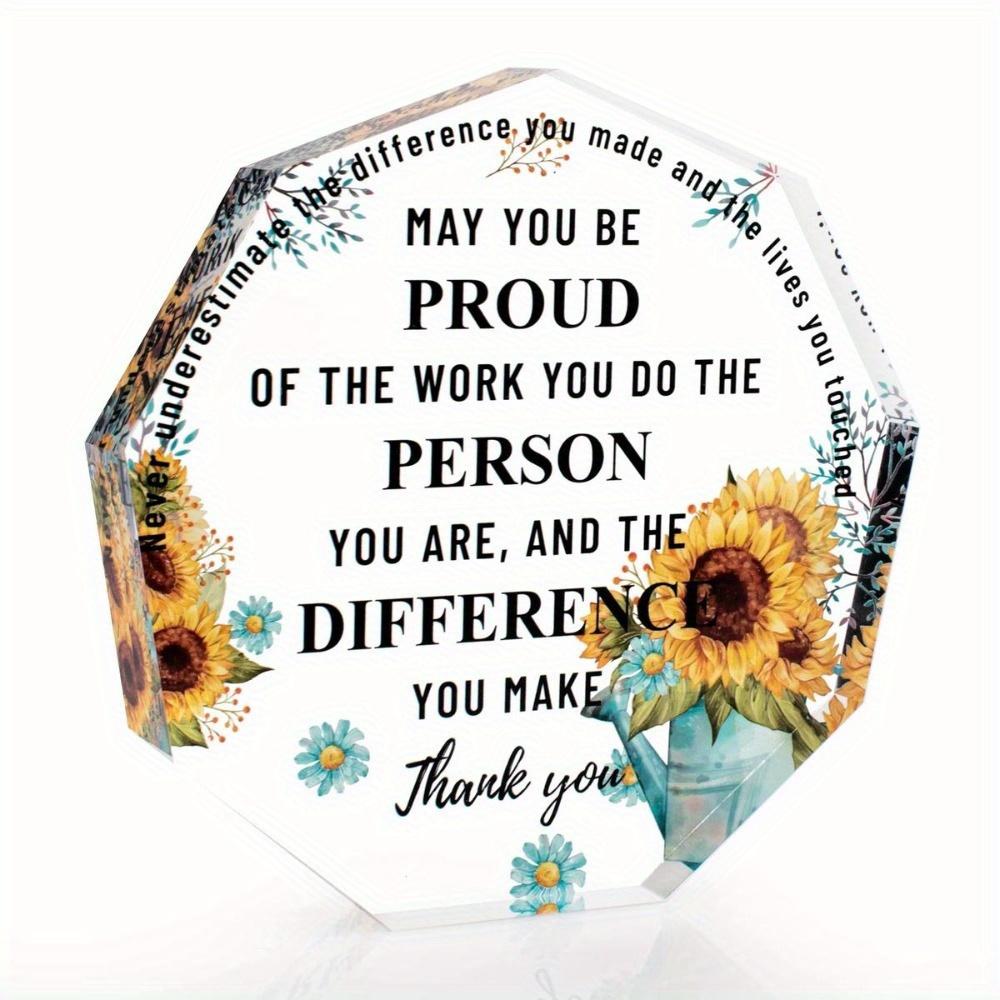 Thank You & Farewell Desk Sign. Inspirational decor for colleague departure or gift appreciation. чистый