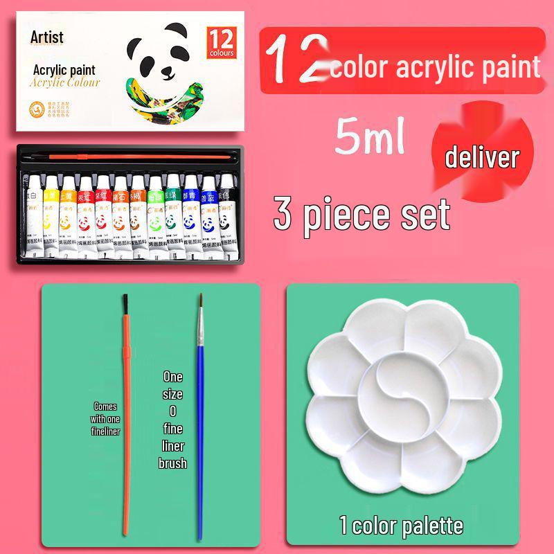 24-Color Durable Waterproof Acrylic Paint Set for Wall Art & Kids' Crafts