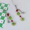 Fashionable Four Leaf Grass Keychain Button Inspired Beaded Charm Hanging Pendant Korean Style Decoration