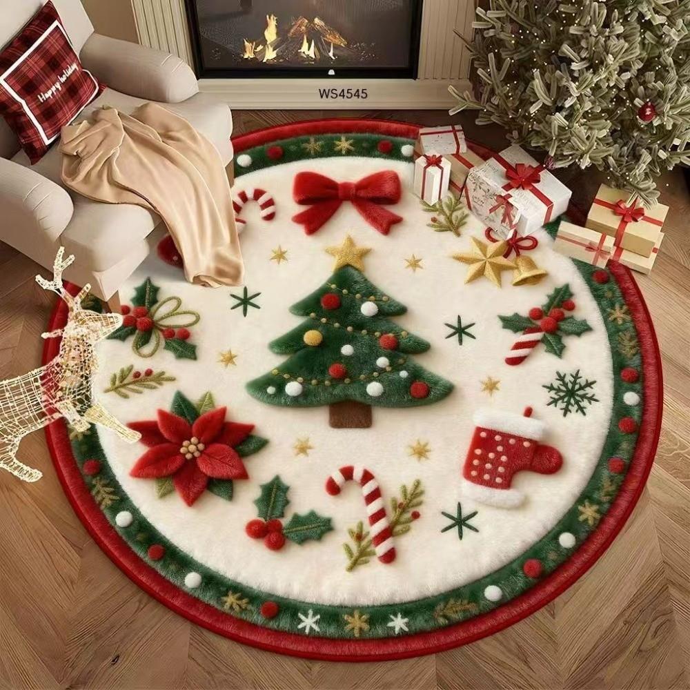 Santa Claus Christmas Rug 2D Flat Printed Christmas Doormat New Year Xmas Home Decor Outdoor
