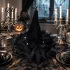 Feiertagsdekoration Halloween Hexenhut mit spitzer Kappe, Langlebiges Polyester-Kostümzubehör, Gartendekoration Schleife für Partys Und Spukhäuser