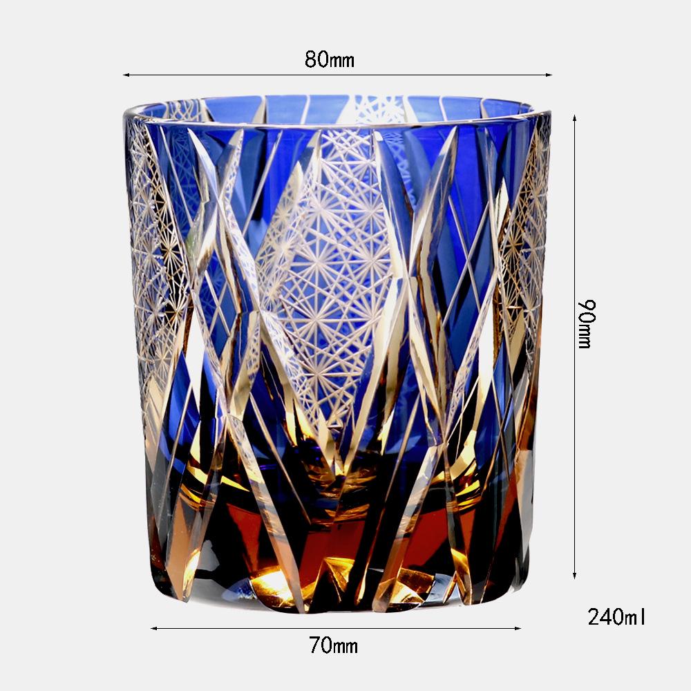 Edo Kiriko Handmade Blue Daisy Crystal