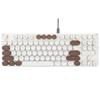 Gaming Keyboard Wired 87 Keys English Layout USB Compact Mechanical Keyboard 20mm Round Keycaps Double Patchwork 10 Colors LED Backlight Breathing