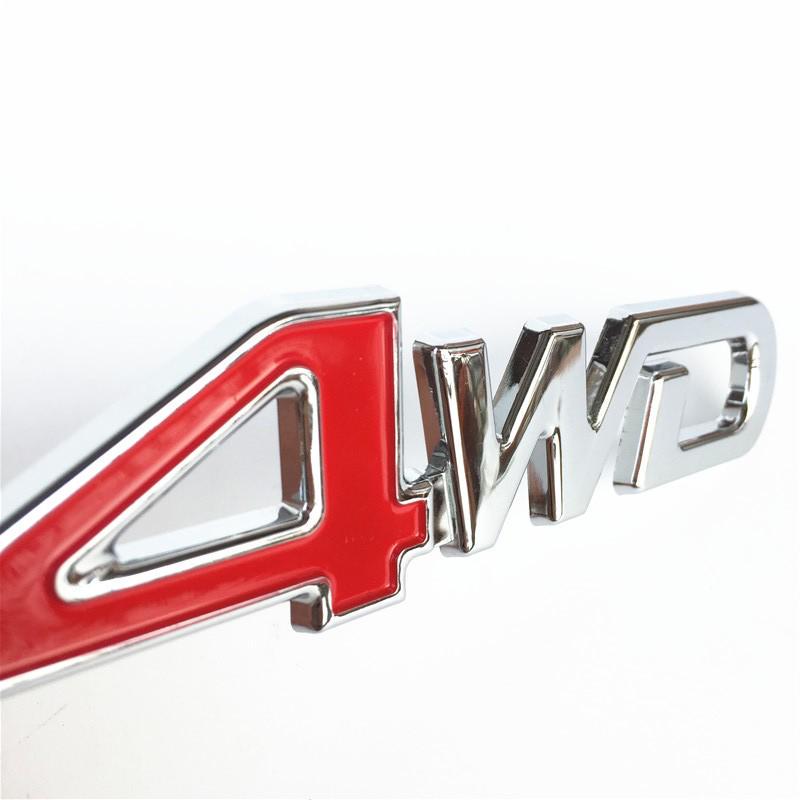 Car Tail Rear Side 4WD Sticker 3D Chrome Metal Badge Emblem Decal Styling for SUV Ford Toyota Jeep