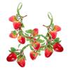 Realistic Simulated Strawberry Vine for Decoration 2Pcs Red Garland