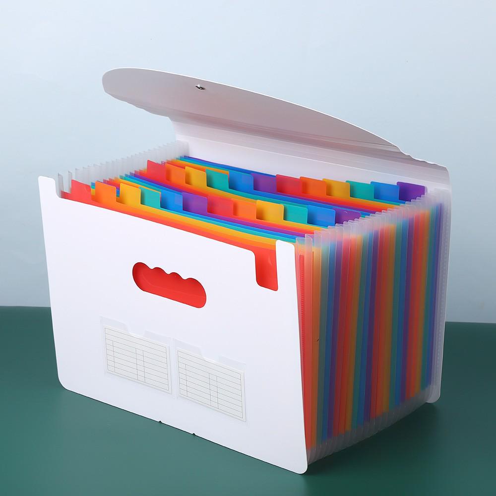 A4 Black Plaid Accordion Bag: Large Capacity, Flip Cover, PP Lanyard, Three-Sided Seal, Stand-Up Design, Rainbow Accordion.