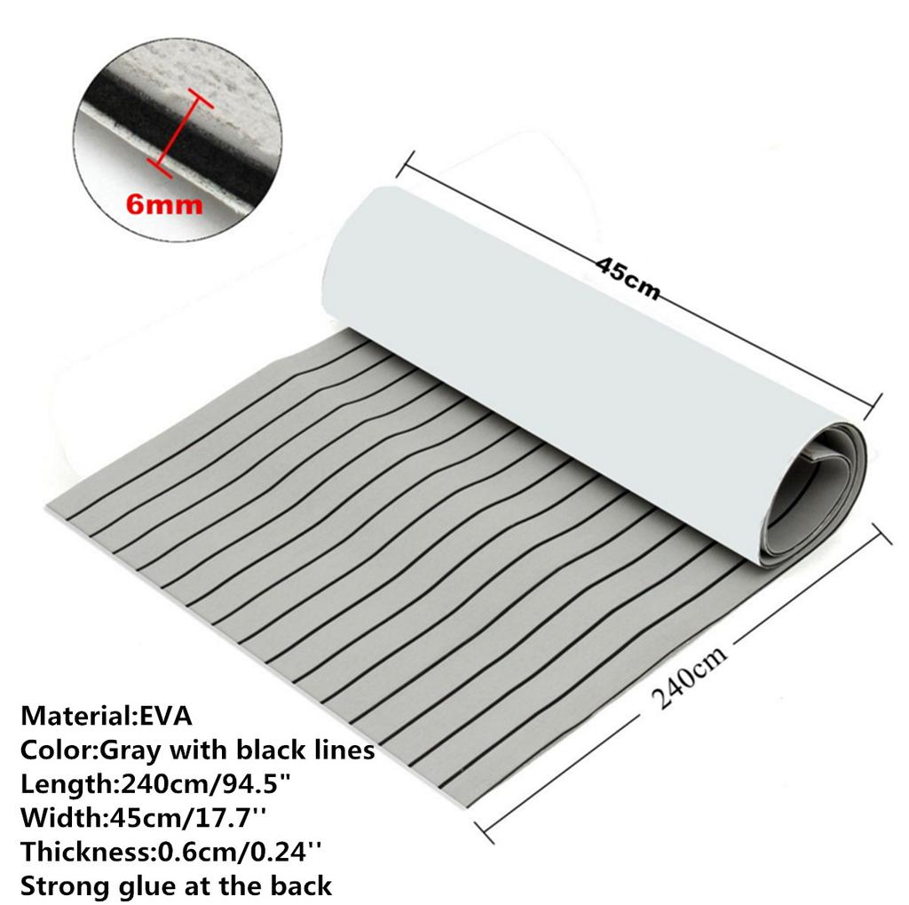17.7"x94.5" EVA Teak Marine Decking 0.24" Self-Adhesive