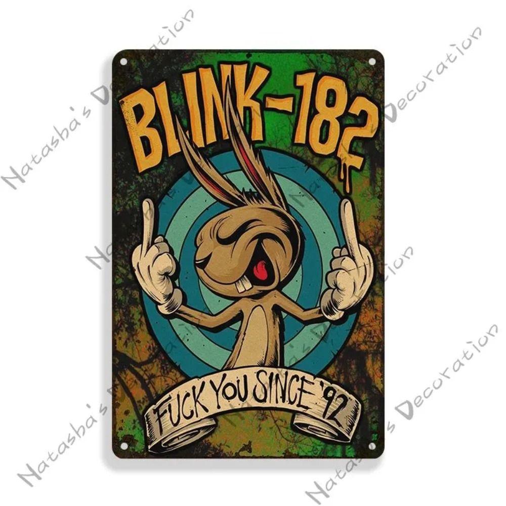 Blink-182 Retro Metal Sign, Band Wall Art Poster 30x20cm 30