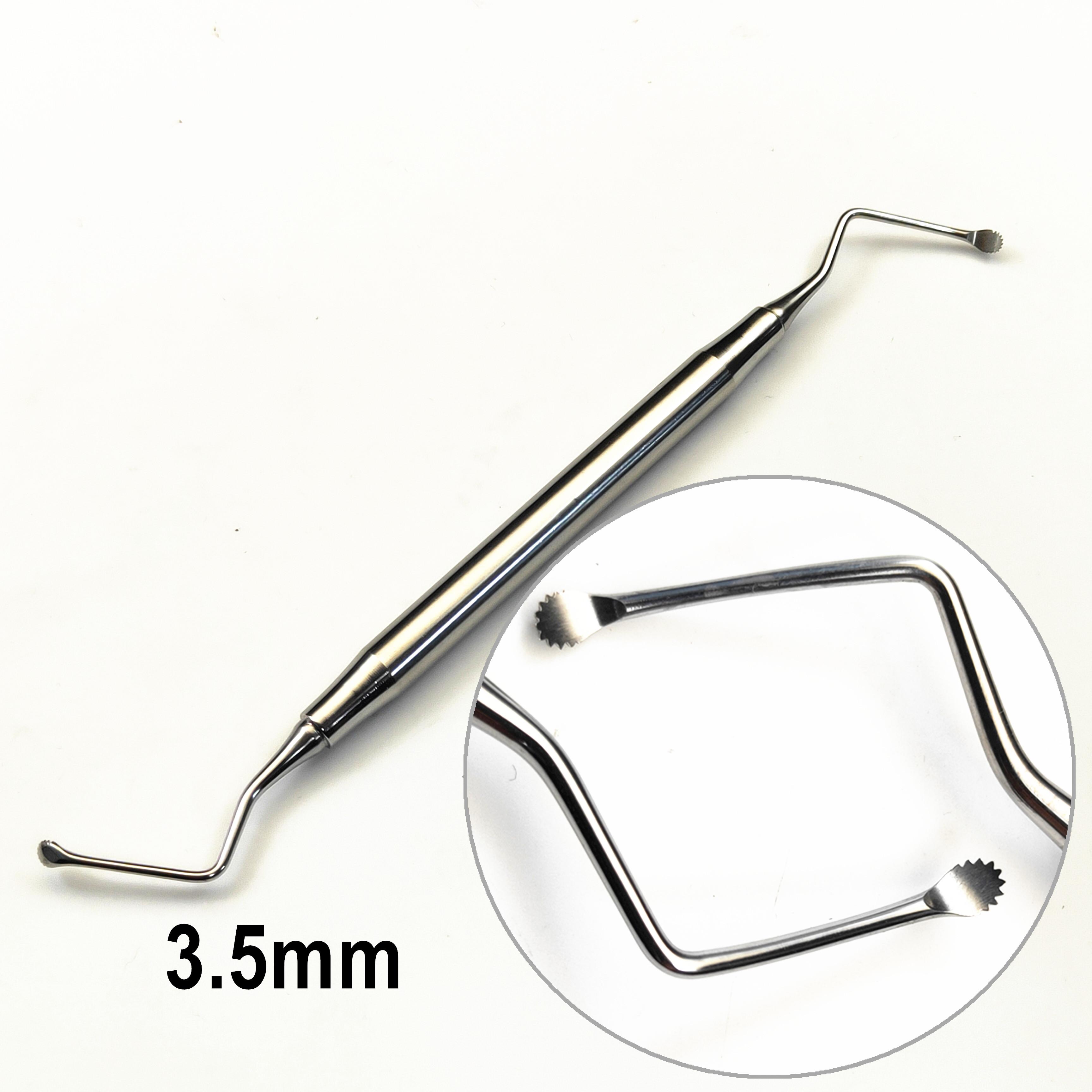 

Двусторонние зубные экскаваторы для чистки зубов, ложка для ухода за полостью рта, восстановительный инструмент для полости рта, стоматологический инструмент из нержавеющей стали 1 piece saw tooth 3.5mm