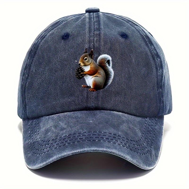 Eichhörnchen mit Tannenzapfen Druck Baseballkappe Verstellbar Lässig Baumwolle Papa Hut für Unisex Outdoor