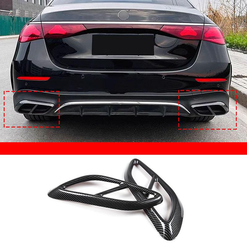 Rear Exhaust Muffler Pipe Trim Cover Tail Throat Frame Sticker Car Accessory For Mercedes Benz E-Class Sport W214 CLE C236 2024