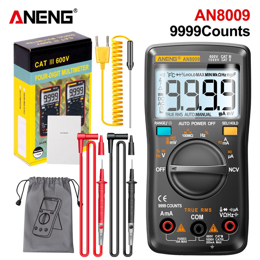 ANENG AN8009 Digital Multimeter True RMS Transistor Capacitor Automotive Electrical Capacitance Meter with Temperature Diode Tes