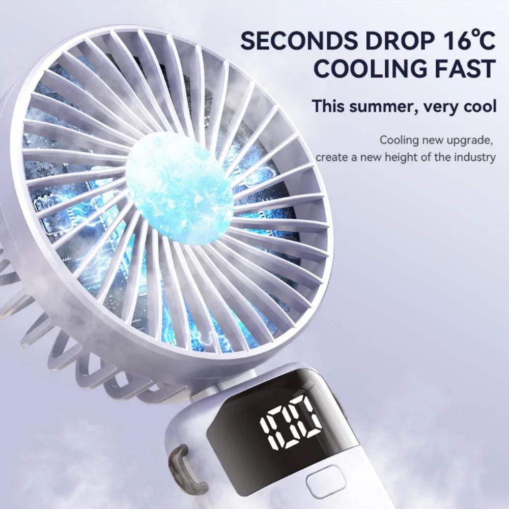 Mini Ventilator Portabil de Mână cu Suport de Telefon pentru Birou Ventilator Electric de Exterior Încărcare USB Viteză Vânt Reglabilă în 3 trepte Ventilatoare Silențioase