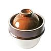 Japanese Earthenware Double-Lidded Pot for Soup, Congee, Claypot Rice - High Temp Resistant, Suitable for Gas Stoves, Dry Firing.