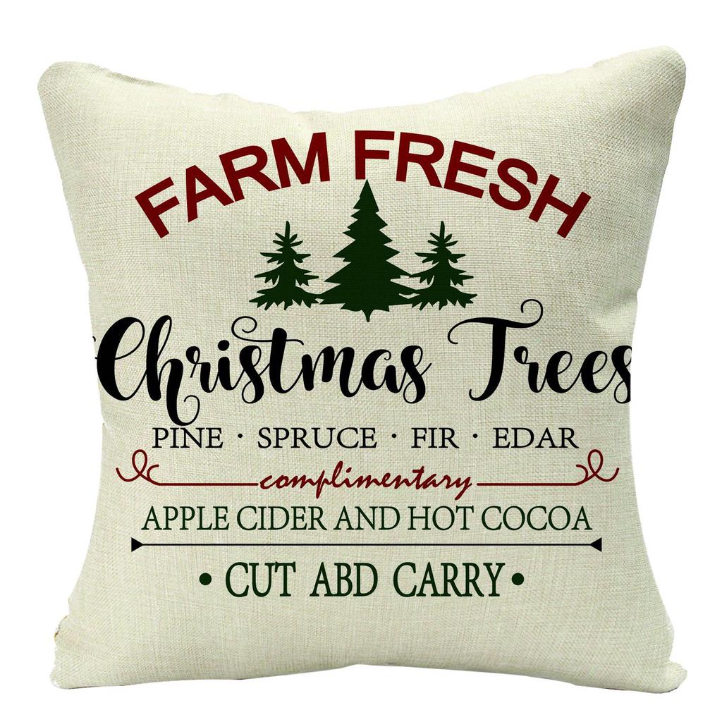 New Christmas Pillow, Linen Waist Pillow Case, Festive Home Sofa Decoration Pillow Cushion Cover