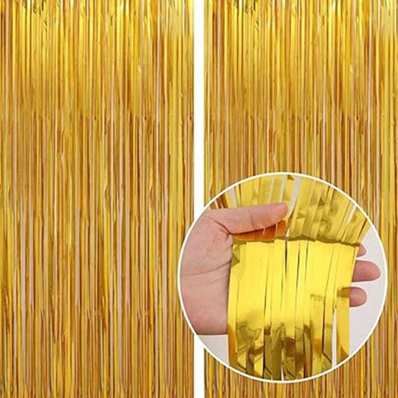 Metallic Tinsel Curtain Photo Booth Door Hanging Streamers Backdrop Birthday Wedding Bachelorette Party Decoration