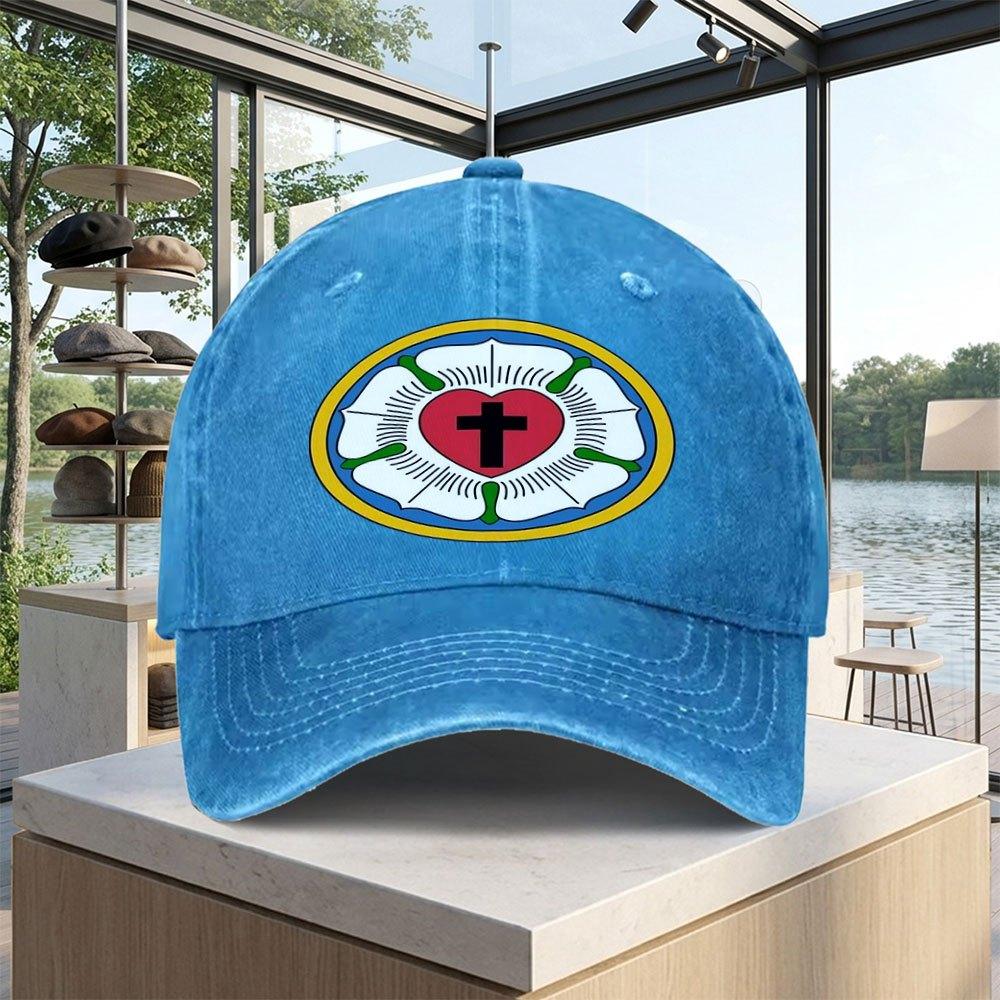 Unisex Lutherrose Baseballkappe Laufkappe Schirm Geeignet für Golf, Driving Range, Angeln, Outdoor-Sportarten