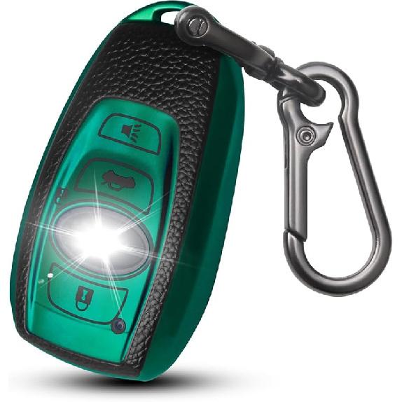 QBUC for Subaru Key Fob Cover Case with Keychain,Car Key Holder fit for Subaru Crosstrek Forester Outback Ascent Impreza Legacy BRZ WRX Sti 4 Buttons