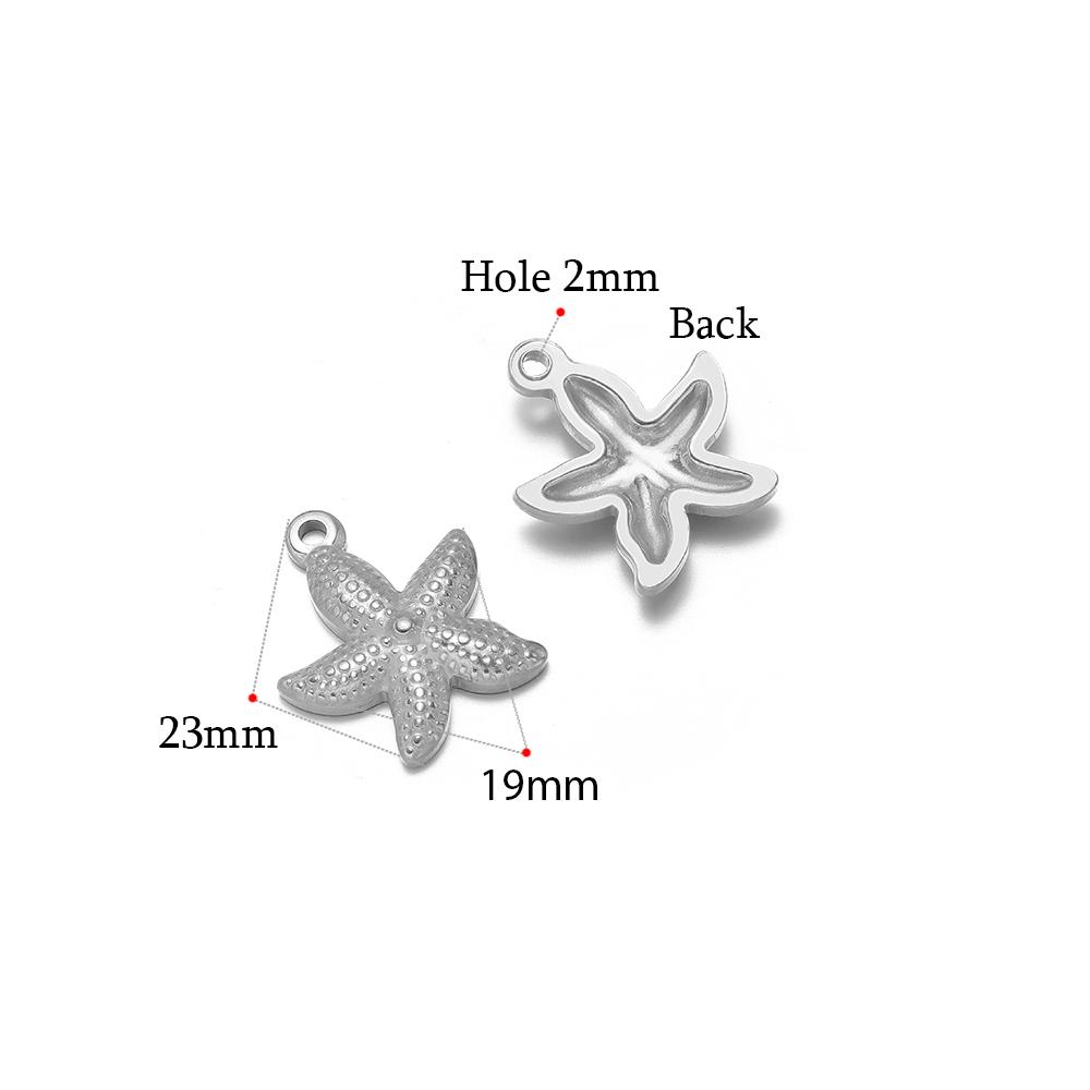 5 Stück Gold Seestern Muschel Anhänger für DIY Schmuck Zubehör Edelstahl Halsketten Anhänger Armbänder Zubehör Ohrringe Herstellung