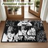 Crystal Velvet Square Rug Custom NameDeath Note Pattern Non Slip Home Floor Decor Rug