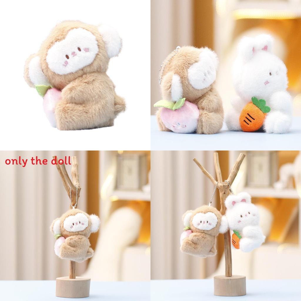 Breloc de pluș Maimuță și Iepure cu design Morcov Piersică pentru Fete Cadou și Distracție de Colecție