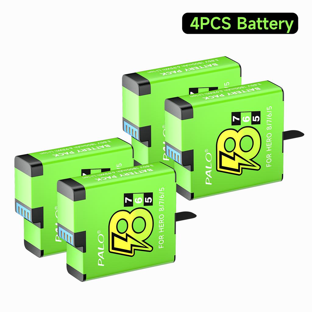 For GoPro 8 7 5 6 battery+4 Solts LED Light Battery Charger Storage Box With usb cable For Gopro Hero 8 7 hero 5 HERO 6 Camera