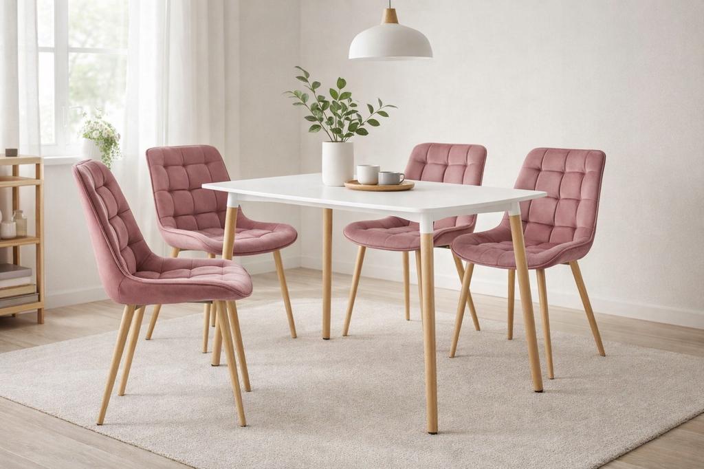 BERA Chair - Dark Pink Velvet / Oak Legs X 3