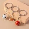 Cute Resin Simulated Sports Ball Keychain Football Rugby Key Ring Pendant for Women Girls Handbag Decor DIY Jewelry Gift