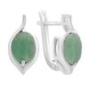 Silver Earrings with Natural Emerald (2172321)