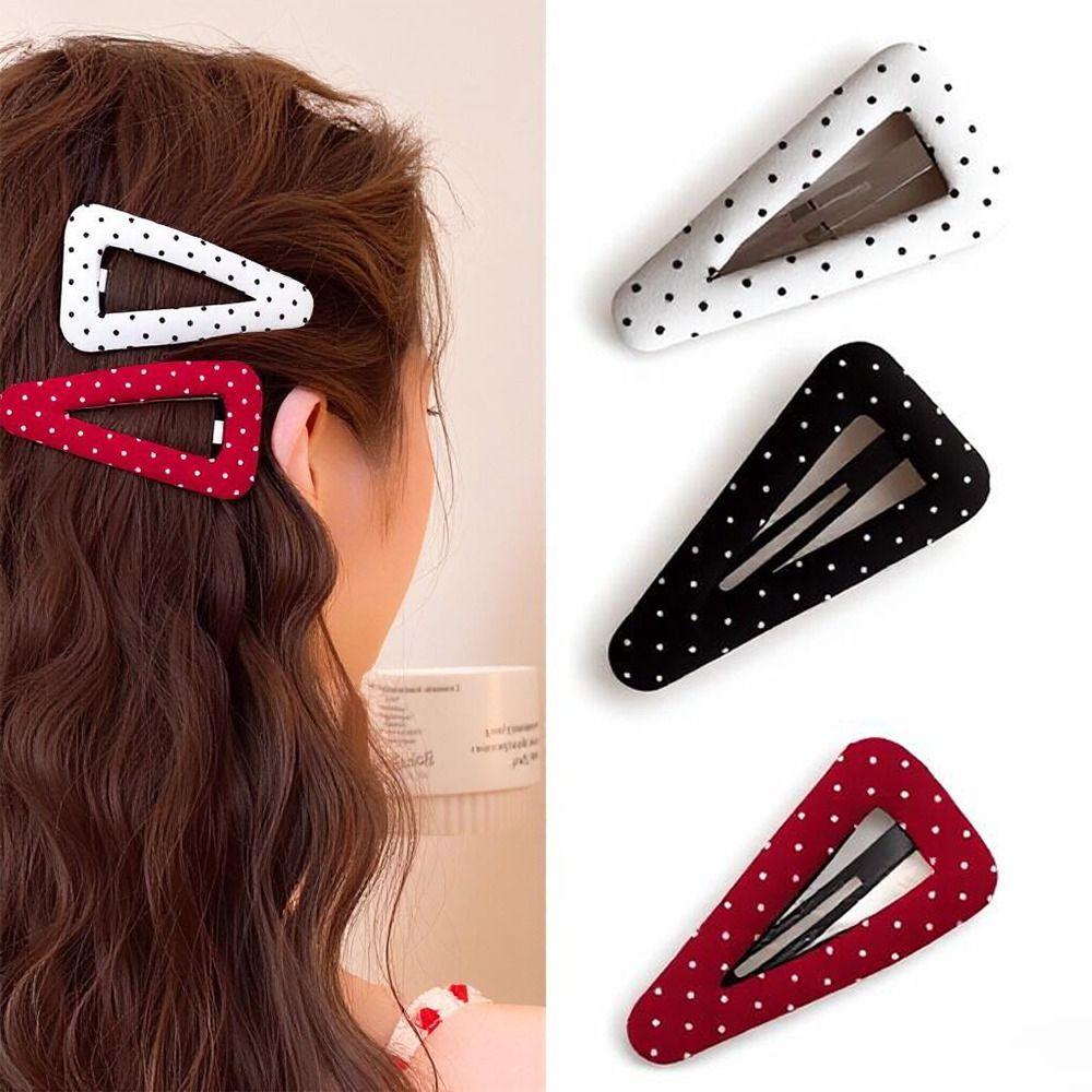 Fabric Polka Dot Hair Clips Triangular Broken Clips Cute BB Clips