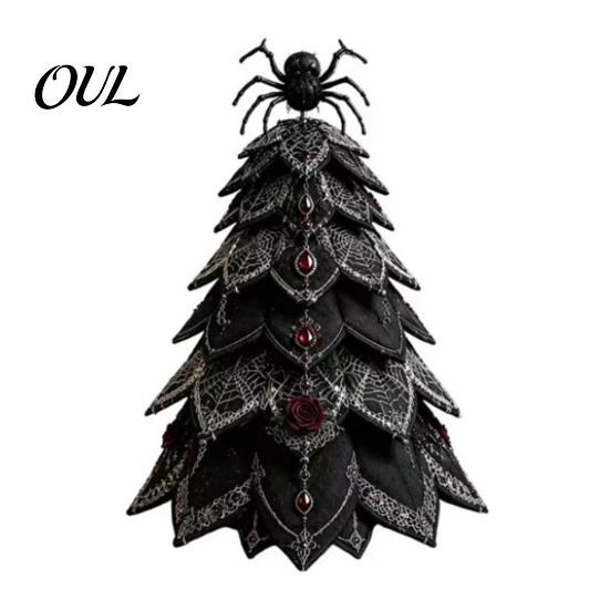DIY Fabric Tree Supplies Halloween Quilted Kit, Witch Cat Spider Fall Seasonal Decorations 3D Padded Sewing Craft Project for Quilting Beginners,