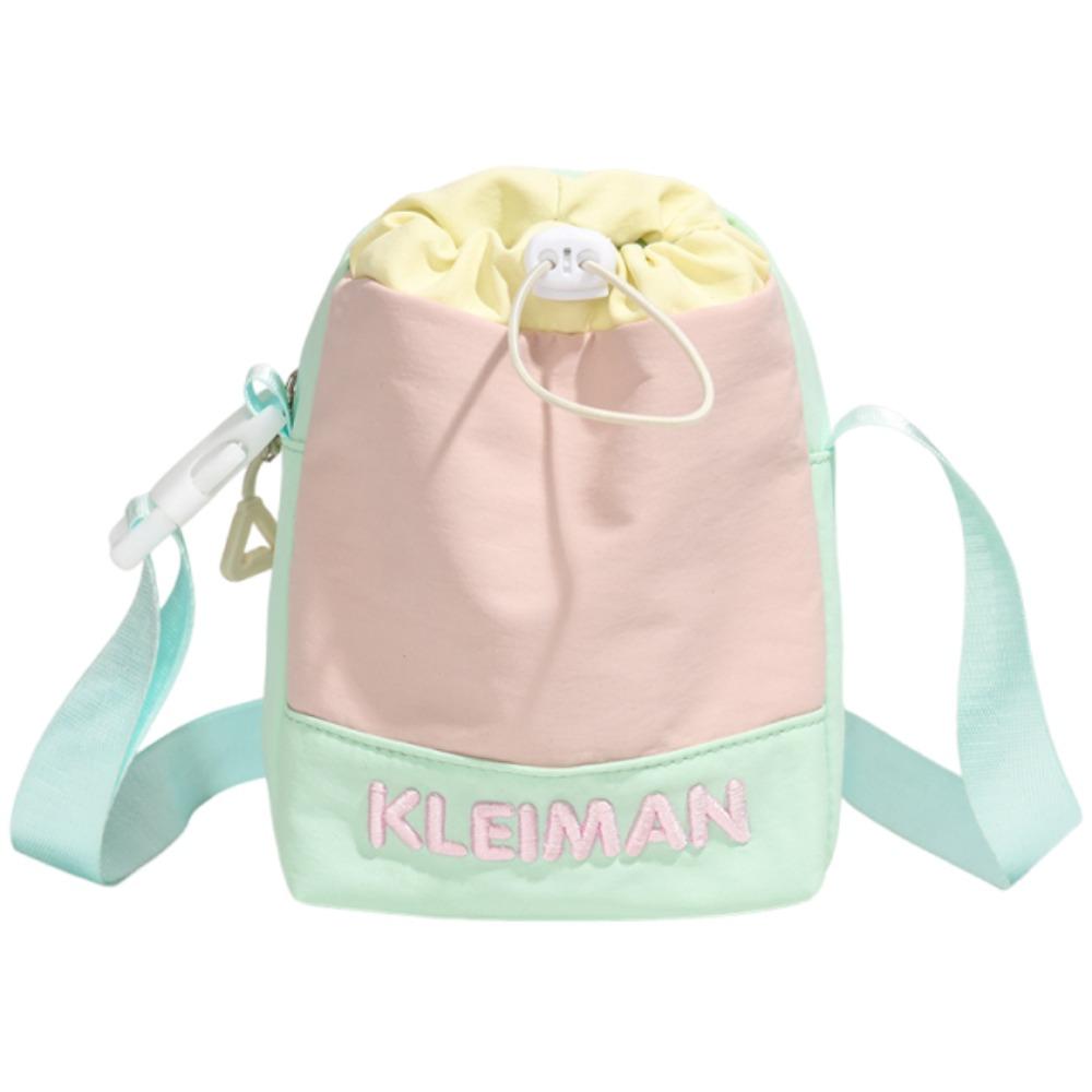 Waterproof Drawstring Crossbody Bag Hands-Free Nylon Shoulder Bag Water Bottle Bag Girl Gift розовый