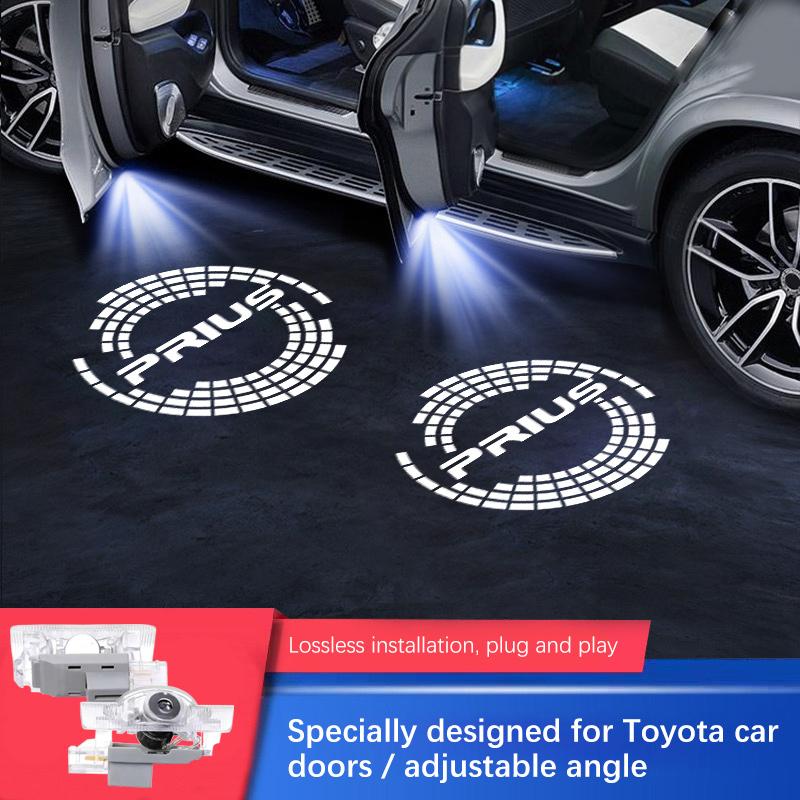 2PCS Led Car Door Logo Light HD Laser Welcome Lamp For Toyota Prius 20 40 30 50 XW20 XW30 XW50 2003-2023 2018 2011 2022
