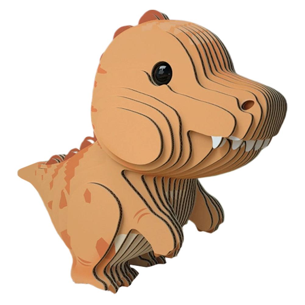 3D Dinosaur Puzzle for Kids DIY Creative Cardboard Animal Model Triceratops Assembly Toy Room Decor Birthday Gift