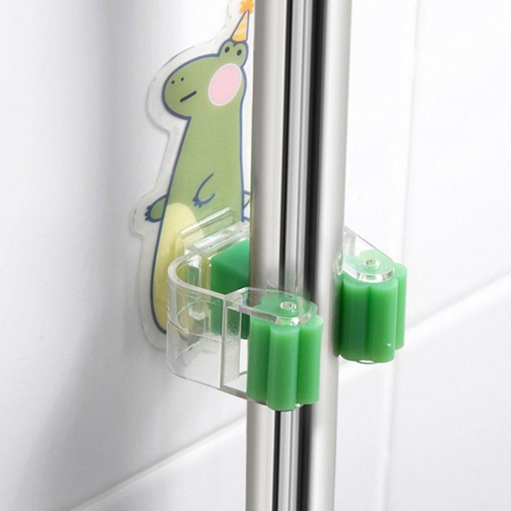 Punch-free Mop Hanging Hook Wall Mounted Mop Broom Storage Hook Cute Brush Broom Hanger  for Home