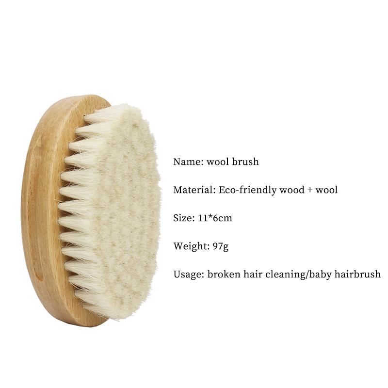 New Baby Care Pure Natural Wool Baby Wooden Hair Brush Newborn Comb Hair Bath Brush