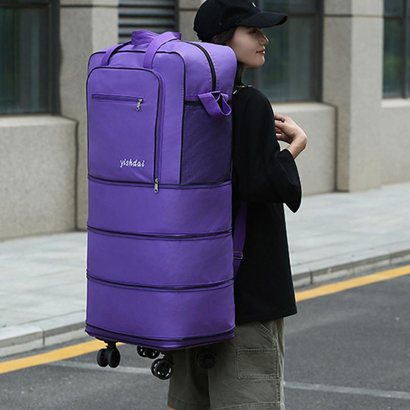 2/3/4 layer Folding Universal Wheel Luggage Bag, Shoulder Travel Bag, Female Large-capacity Storage, Moving, Can Be Packed As A Checked Bag