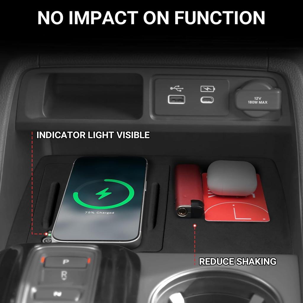 DLYXV1 Wireless Charging Anti-Slip Mat Compatible For Honda 2023-2026 Pilot Accessories Wireless Charging Mat For Indicator Light Port