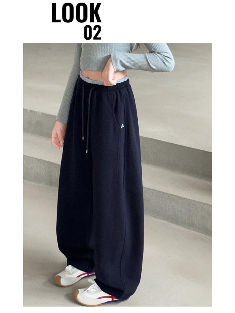 Dívčí sportovní kalhoty se širokými nohavicemi - Jaro/Podzim 2025 Neformální tepláky pro žáky základních škol