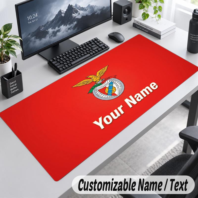 Custom Name Text Mouse Pad Benfica FC Personalized Desk Pad For Work And Gaming