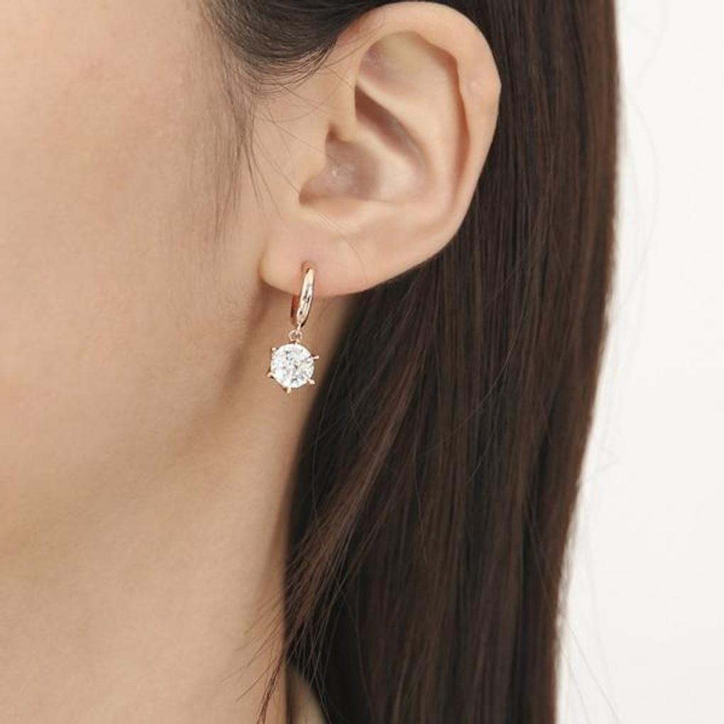 [Puremond] Simulant Diamond 2ct Solitaire Drop Earrings OTE121403DPW