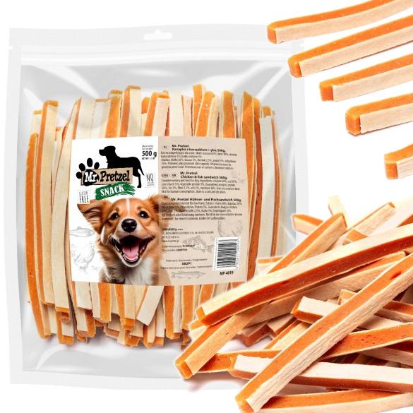 Przysmak, Przekąska Dla Psa Kanapka Z Kurczakiem I Rybą Mr.pretzel 500G