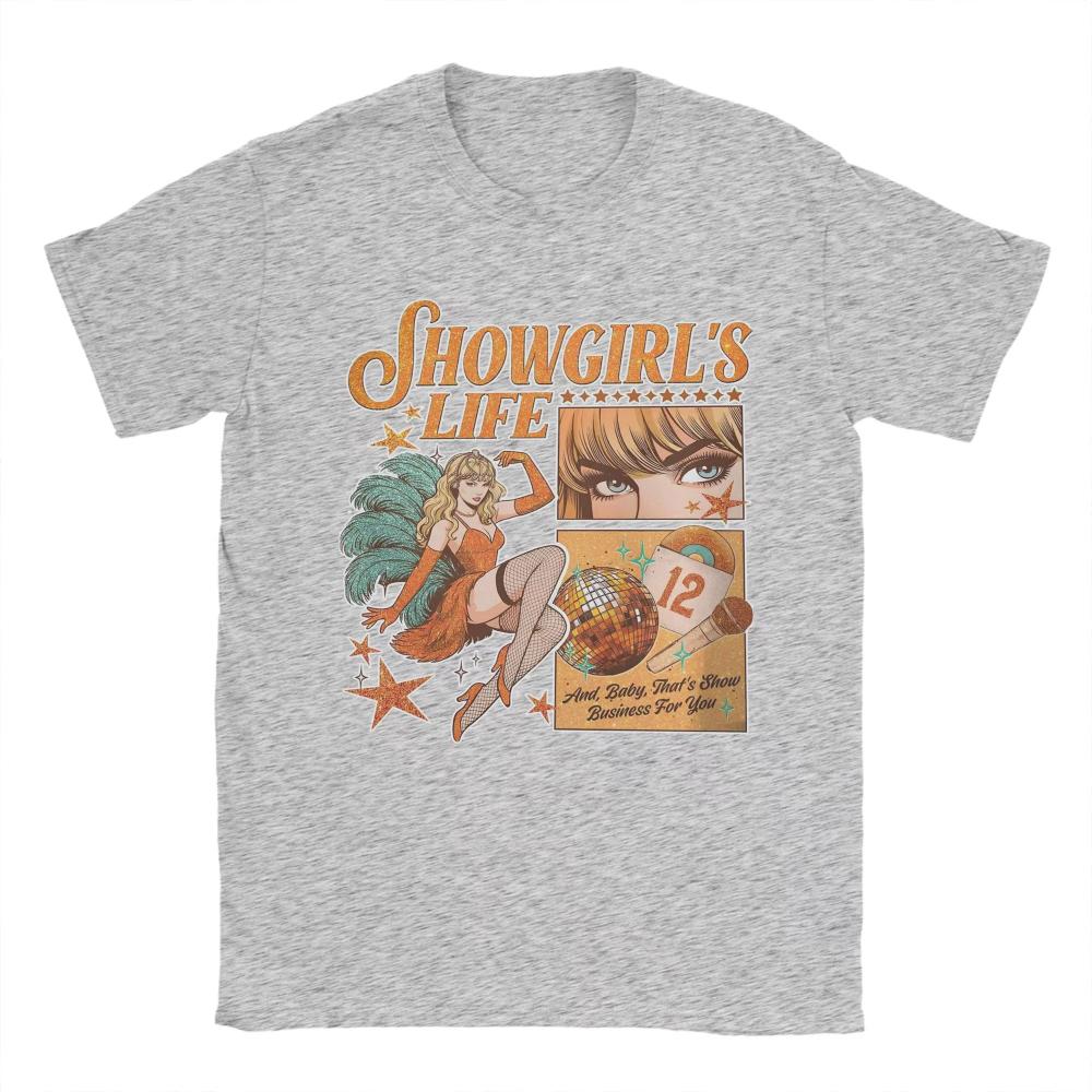 Vintage The Life of A Showgirl Album T-Shirts for Men Women Round Neck Cotton T Shirts Tee Shirt Printing Clothing