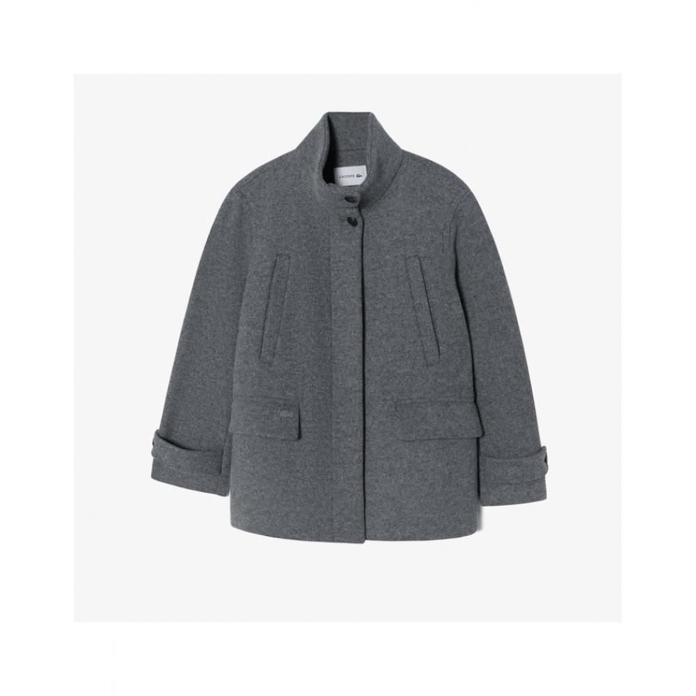

LacoSte Women S Wool High Neck Coat Bf921e 54n 050 036