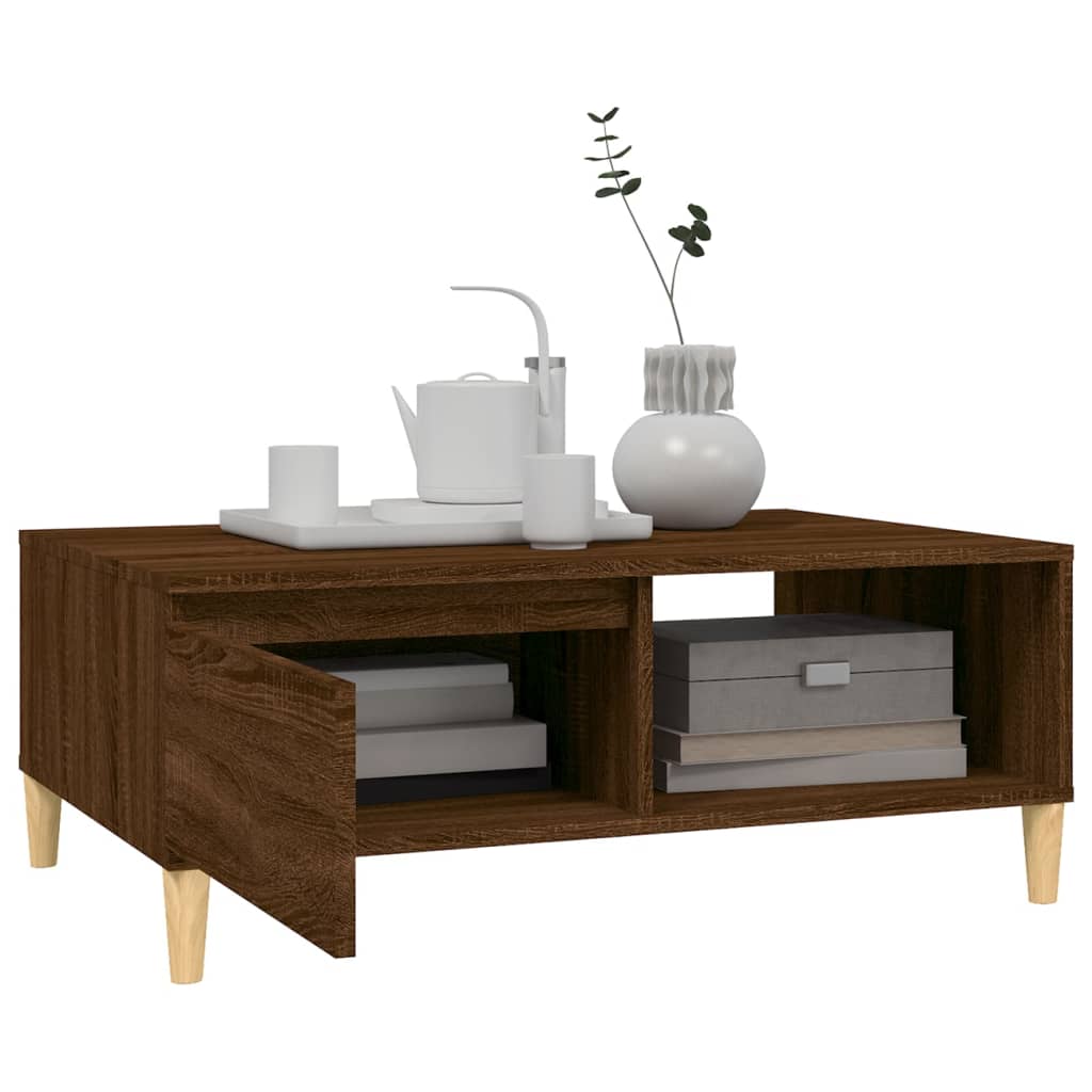 Coffee Table Brown Oak Look 90 x 60 x 35 cm Wood Based Panel