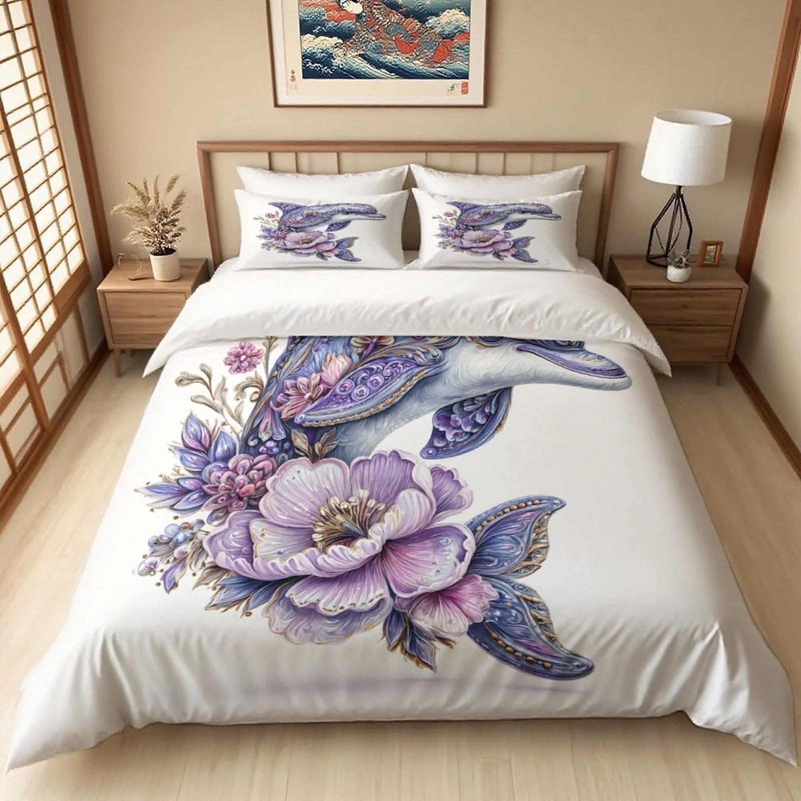 

Floral Bedding Set 3D Printed Luxury Duvet Cover Set Soft Single Twin Size Home Decor Duvet Cover Set Birthday Gift For Girls Eu Single 135x200cm