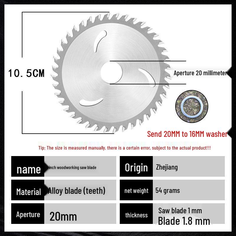 4-Inch 40T Wear-Resistant Alloy Saw Blade for Angle Grinders - Thickened, Sharp, Professional Woodworking Cutter
